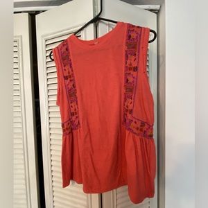 Sleeveless, pink, Free People shirt, size medium.